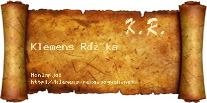 Klemens Réka névjegykártya
